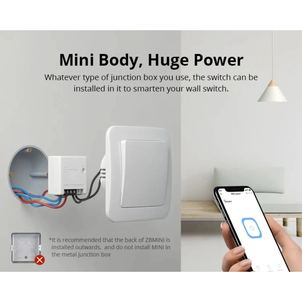 SONOFF ZBMINI Interrupteur intelligent ZigBee mini pour éclairage 2 voies