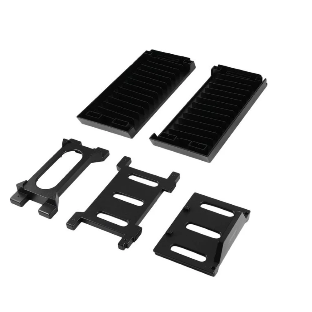 Soporte vertical multifunción con consola PS4 y discos organizados