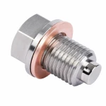 Bouchon de Vidange d'Huile Magnétique Inox M12 x 1,25 avec Joint - Carter Voiture Moto