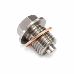Bouchon de Vidange d'Huile Magnétique Inox M16 x 1,5 avec Joint - Carter Voiture Moto