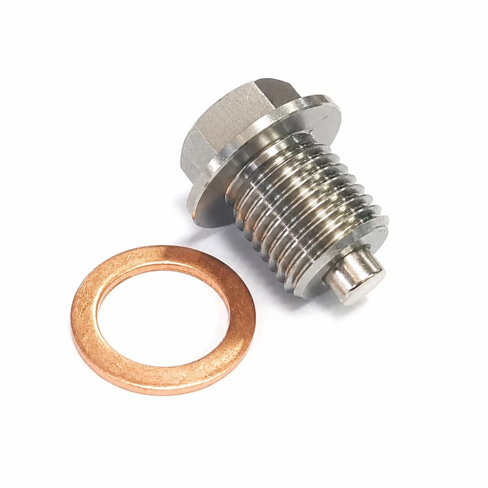 Bouchon de Vidange d'Huile Magnétique Inox M16 x 1,5 avec Joint - Carter Voiture Moto