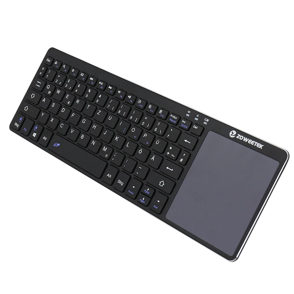 Clavier sans fil 2.4GHz avec touchpad pour Smart TV, PC, ultra fin et portable