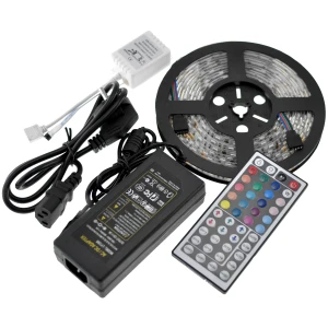 YourLed Ruban LED RGB 5m 300 LED SMD 5050 avec télécommande 44 touches et adaptateur 12V