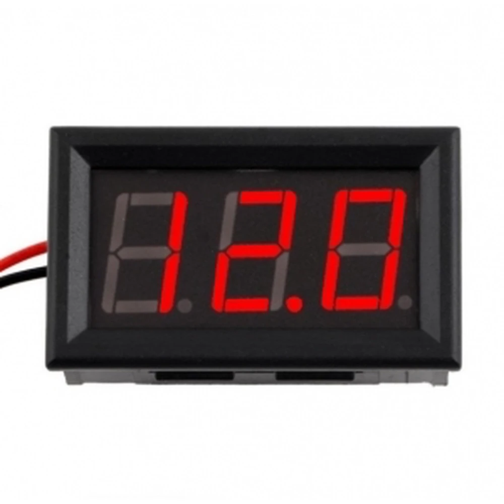 Voltmètre digital 3,5v 30v encastrable avec indicateur LED rouge