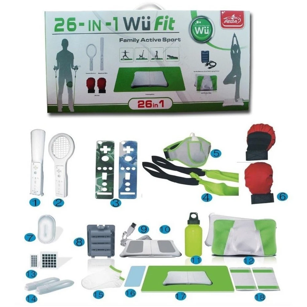 Wii Fit 26 en 1 Family Active Sports Pack - kit complet d’accessoires Wii Fit